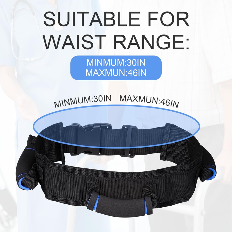 Gait Belt Transfer Belts for Seniors, Walking Gait Belt with