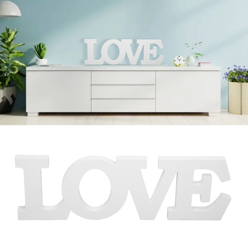 Wood Love Sign White One Piece Design Exquisite Beautiful Wooden