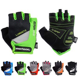 Meteor unisex adult’s and children’s GX31 gel cycling gloves, MTB gloves, mountain bike gloves, downhill, hiking, cycling gloves, green, green, xxs