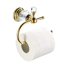 WNEBATH Gold Crystal Toilet Paper Holder, Golden Bathroom Toilet Paper Roll Hanger Wall Mounted, Modern Toilet Tissue Holder Bathroom Accessory