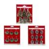 Miniature Tree and Wreath Ornaments, 6-Piece Set, 3 Assorted Sets