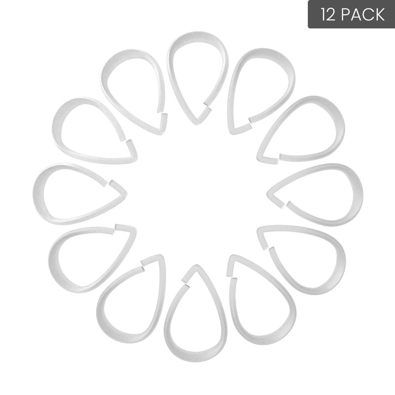 Top-spring Clear Shower Curtain Hooks Plastic Shower Curtain Rings, Drop