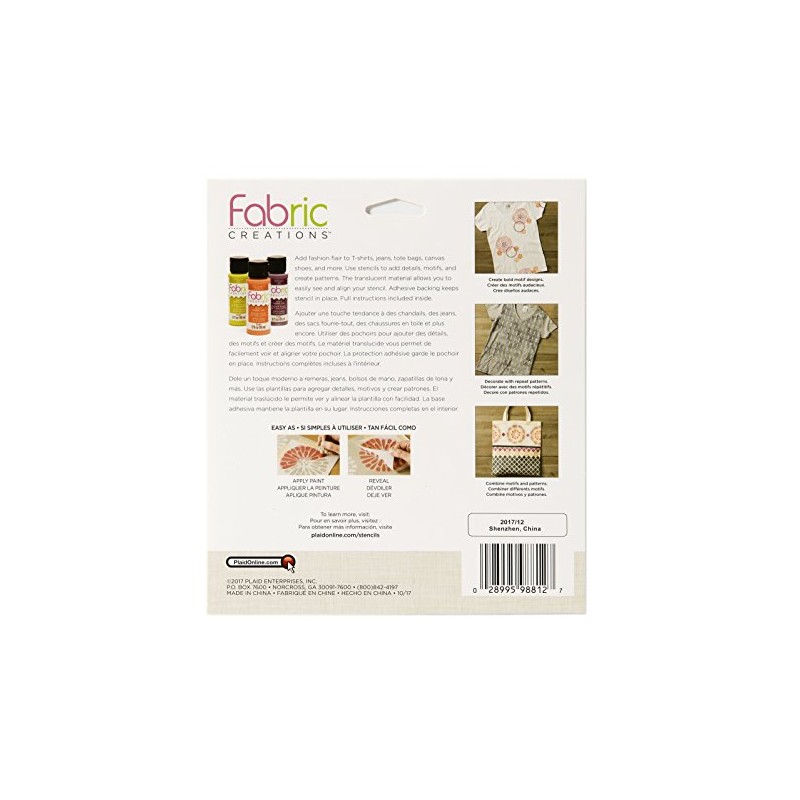 Plaid Fabric Creations Adh Stencil 6x6 2pc Aztec