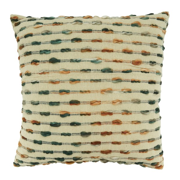 SARO LIFESTYLE Striped Woven Throw Pillow with Poly Filling, Multi,