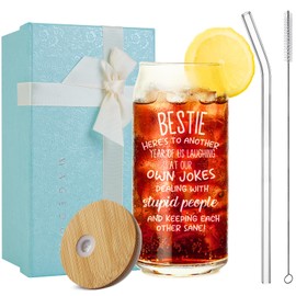 MAGEDON Best Friend Birthday Gifts for Women, Bestie Gifts for Women, Friendship Gifts for Women Best Friends Bestie BFF -16 Oz Can Glass