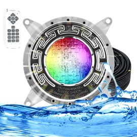 Pool Lights for Inground Pool, 6 Inch LED RGBW Color Changing Inground Pool and Spa Light, IP68 Waterproof Pool Lights for Above Ground Pools, 12V AC, 50ft Cord, Remote Control, Pool Niche Included