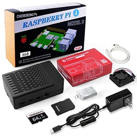 GeeekPi Raspberry Pi 4 8GB Starter Kit - 64GB Edition, Raspberry Pi 4 Case with Fan, Raspberry Pi 5V 3.6A Power Supply with ON / Off Switch, HDMI Cable for Raspberry Pi 4B (8GB RAM)
