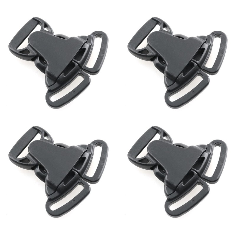 HJGarden 6PCS Black Split Release 3 Way Buckle 25mm Split