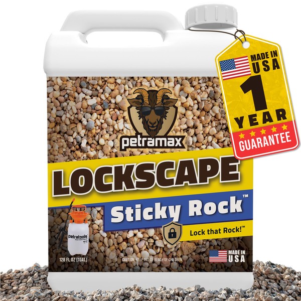 Lockscape Sticky Rock Glue for Landscaping (1 Gallon) - Super