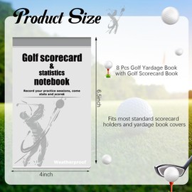Glenmal 8 Pcs Golf Yardage Book with Golf Scorecard Book Golf Notebook Pocket Size Golf Journal Golf Log Book Golf Score Book Golf Notepad for Golfers Men Women Golfing Game Scorebook Supplies