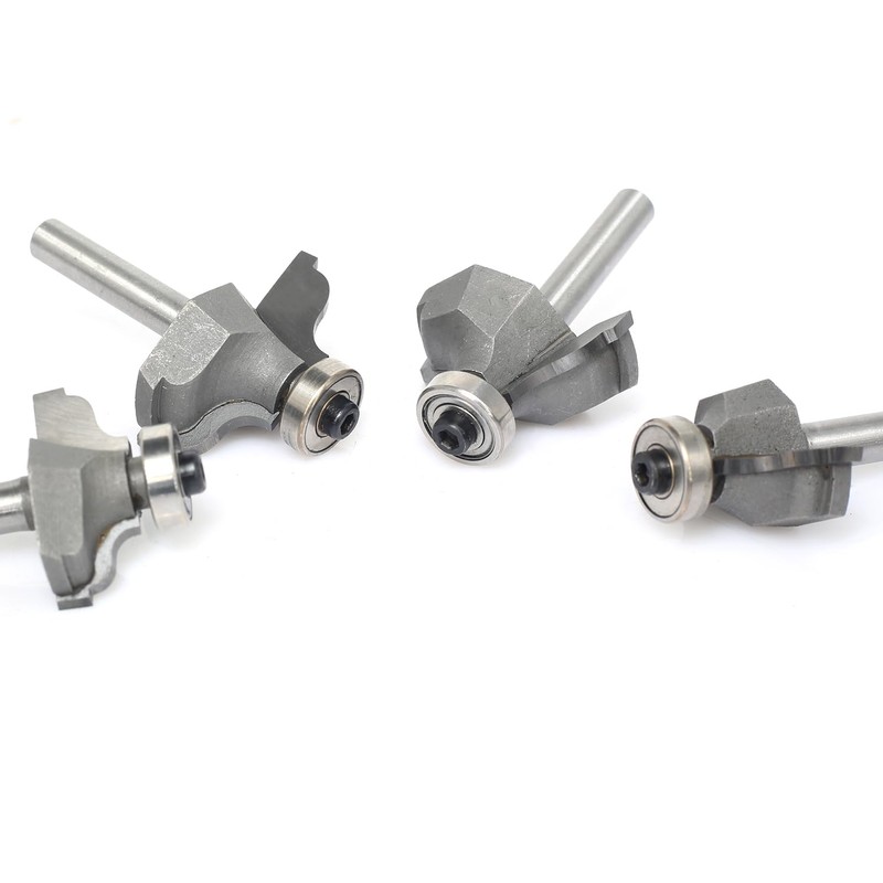 Akylin 4Pcs Table Edge Ogee Bits Set,1/4" Shank,Ogee Fillet Bits