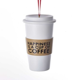 The Bridge Collection 'Happiness is a Cup of Coffee' Ornament - Coffee Cup Christmas Ornament - To Go Coffee Ornament