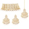 Aheli Faux Pearl Choker Necklace with Earrings Indian Traditional Bollywood