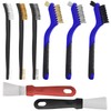 Keadic 8Pcs Small Wire Brush and Paint Scraper Set, Nylon/Brass/Stainless