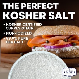 Coarse Grain Kosher Sea Salt for Grinder, Non-Iodized & Natural Replacement for Table Salt, 14 oz Bag