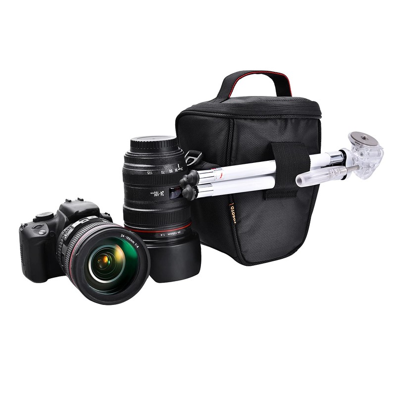 FOSOTO, Shoulder Camera Bag for Canon, Nikon, Sony, PU Leather