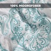 WONGS BEDDING Aqua Comforter Set King Size, Damask Texture 7