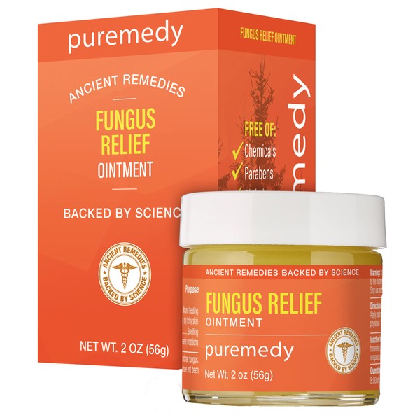 Puremedy Fungus Relief Ointment Homeopathic All Natural Salve Relieves Symptoms of Skin Fungus, Nail Fungus, Athlete's Foot & Baby Ringworm - 2 oz (Pack of 1)