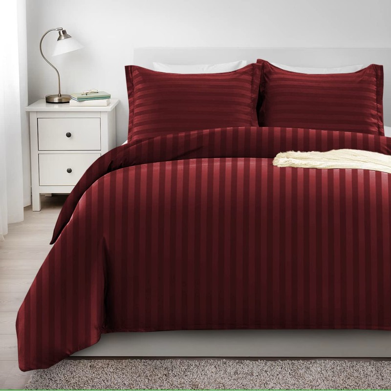 Imperial Rooms Single Duvet Cover Set Reversible Stripes Satin Bedding