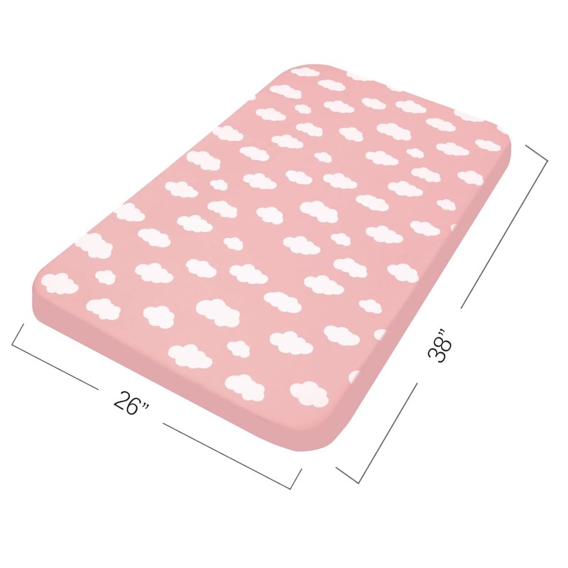 Travel Cot Fitted Sheets, 2 Pack Ultra Soft & Breathable