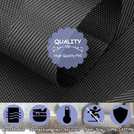 Neween Placemat with Compatible Coaster, Fine Weaving Insulation Placemat Set of 6 Non-Slip Heat Resistant Washable Table Mat Set for Kitchen Dining Table (6PCS Placemat + 6 Coaster, Black)