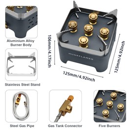 Portable Butane Stove Small Camping Stove Propane Stove Windproof Cooking Burner Gas Stoves with Carrying Case & Ignitor for Emergency Outdoor Hiking Picnic