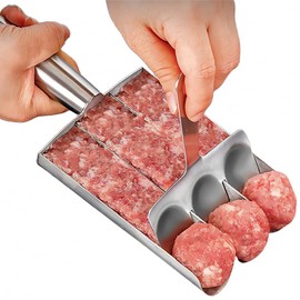 Triple Meatball Maker, Meatball Making Mold Set, Portable Meat Baller Spoon, Meat Ball Maker with Long Handle, Multifunctional Meatball Maker for Kitchen Cookie Dough ﻿
