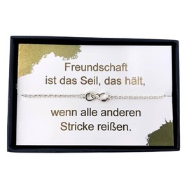 NataschaWoge® Gift Subtle Minimalist Rhinestone Infinity Stainless Steel Best Friend Bracelet Friendship Bracelet Friendship Jewellery Birthday Bracelet Gift Idea, Stainless Steel