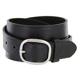 Full Leather Work Uniform Belt with Rounded Buckle 1 and 1/4" Wide (46")