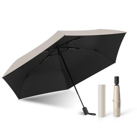 KOZUMUWAN Parasol, Ultra Lightweight, 7.4 oz (210 g), UV Protection, 100% Full Light Blocking, Heat Shield, One-Touch Automatic Opening/Closing Umbrella, Compact Folding Parasol, UV Protection