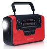 2300mAh Solar Hand Crank Emergency AM/FM/SW/NOAA Radio, Real NOAA Alert