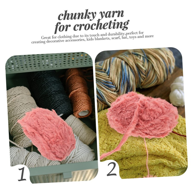 DOITOOL 2 Rolls Comfortable Crochet Yarn DIY Doll Crochet Yarn