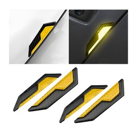 JNNJ Pack of 4 Carbon Fibre Car Door Edge Protectors, Car Door Edge Protection Stickers, Universal Car Bumper Guard, Anti-Scratch Protector, Trim Sticker for Trucks (Yellow)