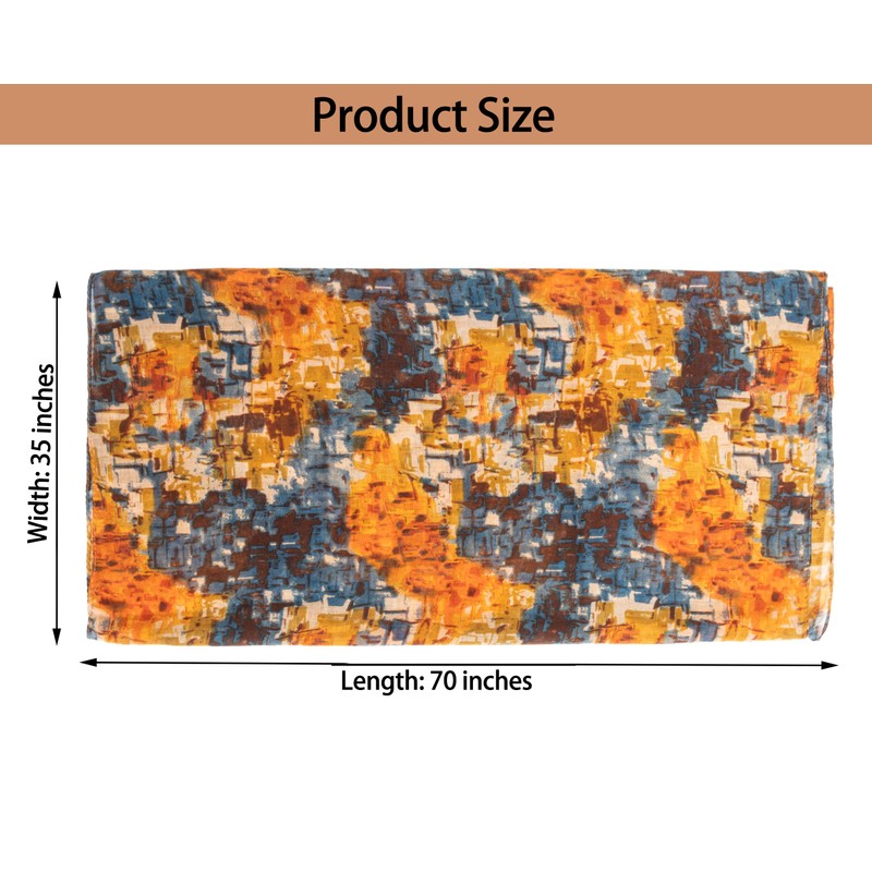 Women-Lightweight-Scarf Tie-dye Scarf Floral Printed Boho Shawl for Spring