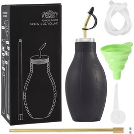 Eyourlife Garden Powder Applicator Dispenser 12oz Bulb Duster Sprayer with 7 inch Long Metal Tube Insect Duster Insecticide Sprayer Dust Application Tool for Home Gardening Agricultural Supply