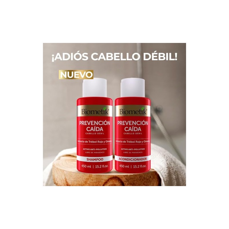 Biometik, Acondicionador Prevención Caída, Fortalece el cabello, Extracto de Trébol