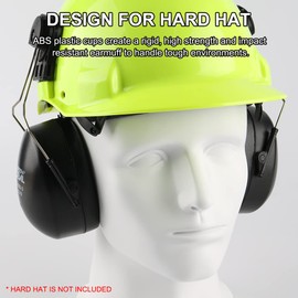 Hard Hat Mounted Ear Muffs Helmet Attachable Hearing Protection Safety Earmuff Professional Hard Hat Attachment Ear muff for Construction or Manufacturing NRR 27dB Noise Protection