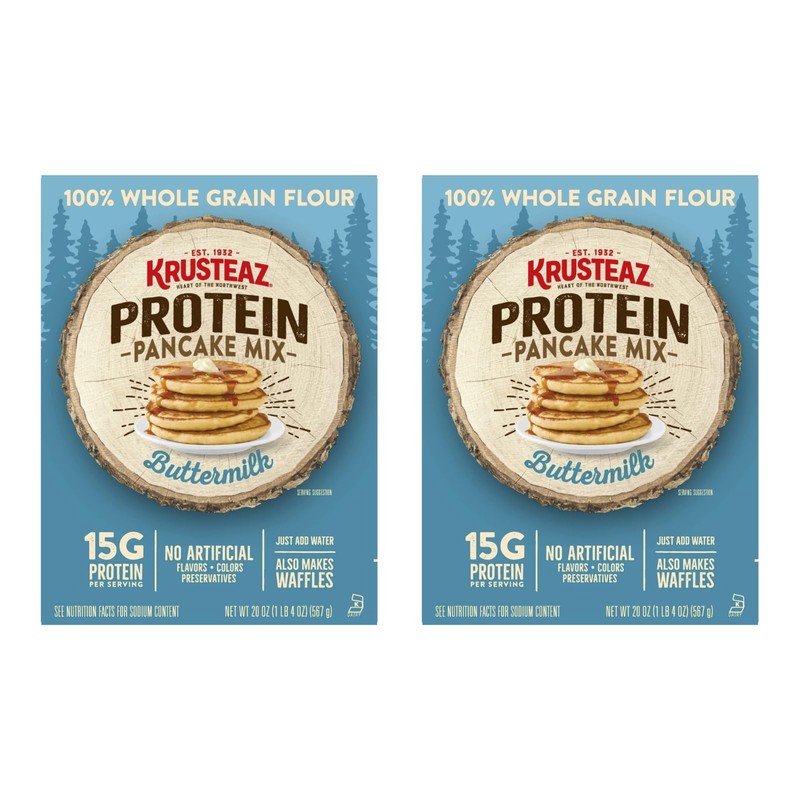 Krusteaz Protein Pancake Mix, Buttermilk Pancake Mix, 100% Whole Grain