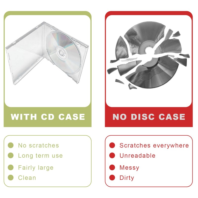 6 PCS Standard Single Clear CD Jewel Case, 10 mm