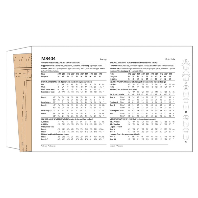 McCall's Misses' Knotted Shirt Dress Sewing Pattern Kit, Design Code