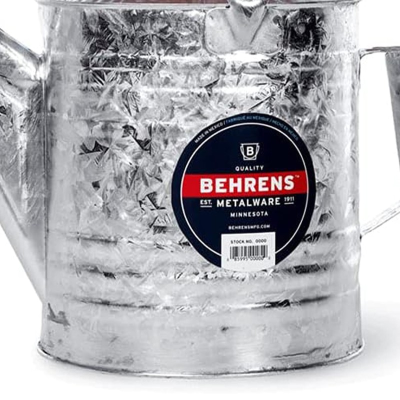 Behrens Weatherproof Hot Dipped Galvanized Steel Watering Can with Wooden