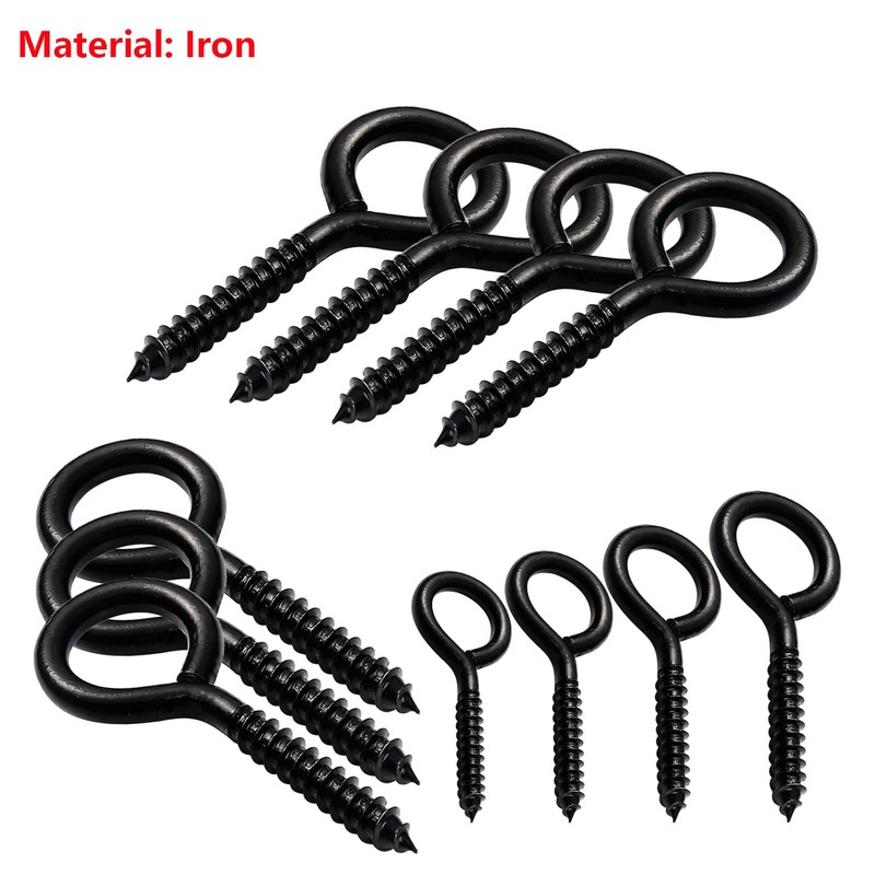 Qrity Pack of 10 Eyelet Screws 50 mm, Screw Ring,