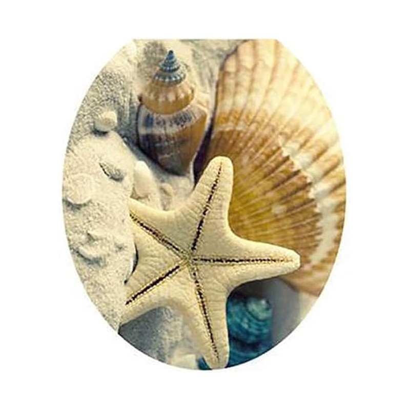Shell Decoration Removable Toilet Seat Sticker Ocean Forest Sky Fish
