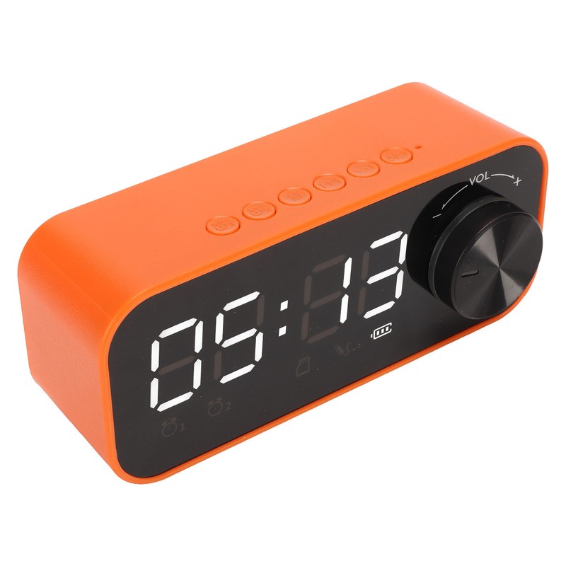 Mini Bluetooth Speaker Heavy Bass Dual Alarm Clock Portable Wireless