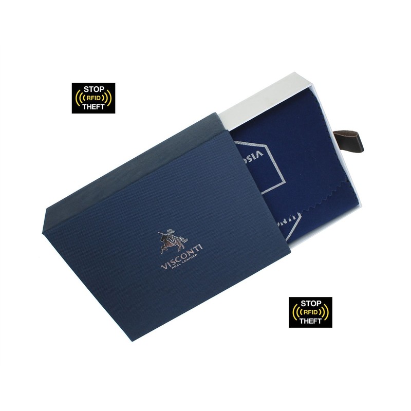 VISCONTI Alps Collection Tom Bi-Fold Leather Wallet with RFID Protection