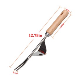 YAVO-EU Stainless Steel Manual Weeder Garden Manual Weeder Trap Cutter for Garden Basic Equipment with Wooden Handle Garden Tools Garden Tool (Style2)