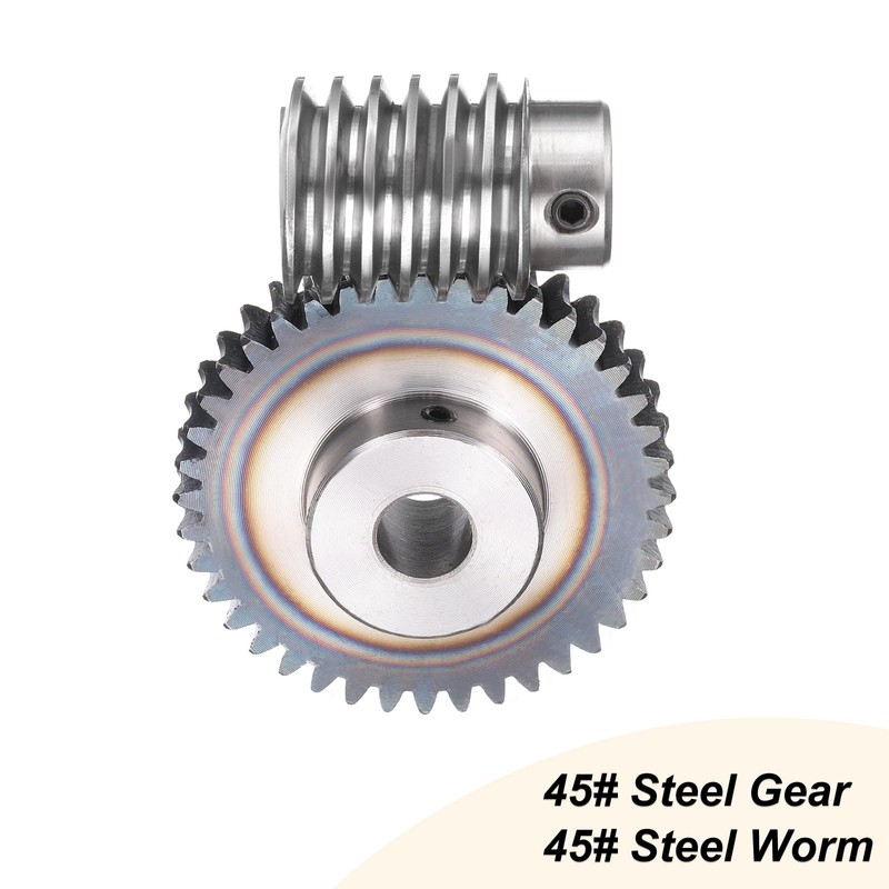 uxcell #45 Steel Worm Gear Set 40T 1.5 Module 20:1