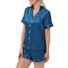 Vamodry Womens Pajamas Ste Silk Satin Short Sleeve Shorts Button