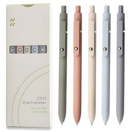 UIXJODO Bolígrafos de gel, 5 piezas de 0.5 mm de tinta negra, bolígrafos de punta fina de escritura suave, bolígrafos de serie de alta gama para tomar