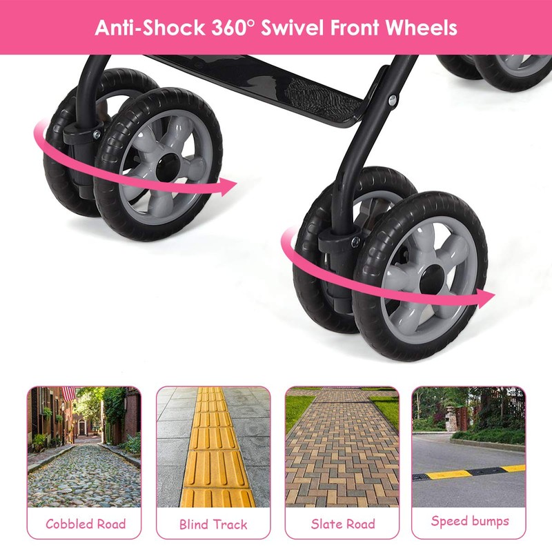 BABY JOY Lightweight Stroller, Compact Travel Stroller, Infant Stroller w/Adjustable